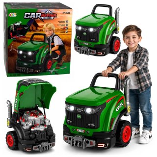 LEAN Toys Traktor Do Rozkręcania Mały Majsterkowicz Światła Dźwięki Para Wodna