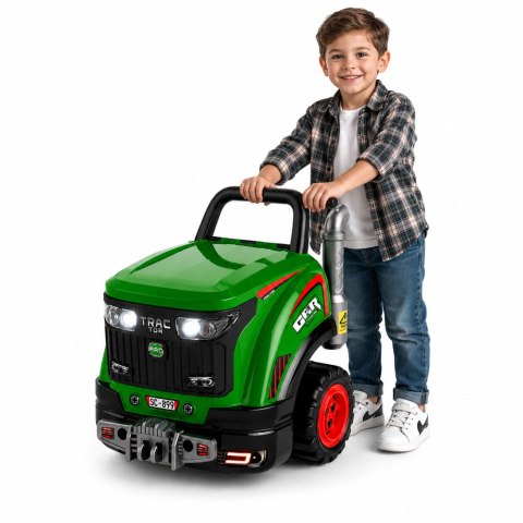 LEAN Toys Traktor Do Rozkręcania Mały Majsterkowicz Światła Dźwięki Para Wodna