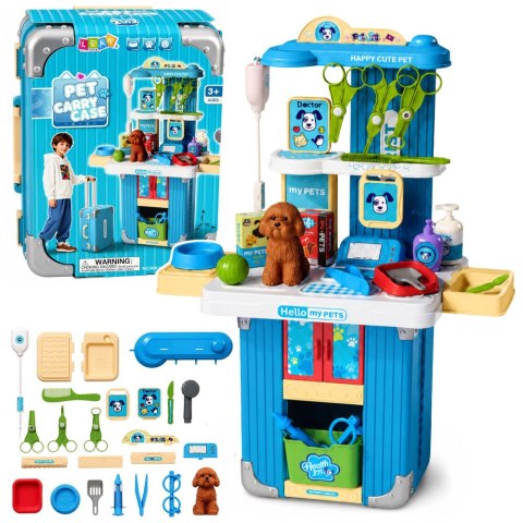 LEAN Toys Walizka Weterynarza Zestaw Do Pielęgnacji Opieki Piesek Brązowy Akcesoria