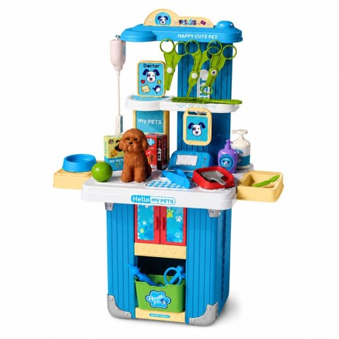 LEAN Toys Walizka Weterynarza Zestaw Do Pielęgnacji Opieki Piesek Brązowy Akcesoria