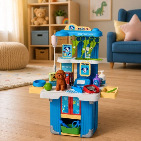 LEAN Toys Walizka Weterynarza Zestaw Do Pielęgnacji Opieki Piesek Brązowy Akcesoria