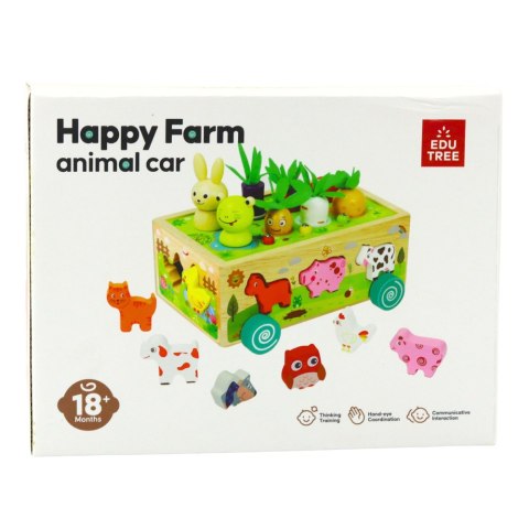LEAN Toys Zabawka Edukacyjna Drewniana Wesoła Farma Sorter Magnetyczne Robaki