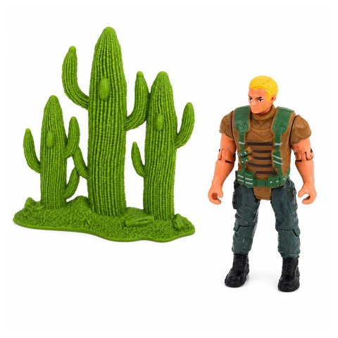 LEAN Toys Zestaw Dinozaur Myśliwy Figurki Ruchome Kończyny Siatka Broń Akcesoria