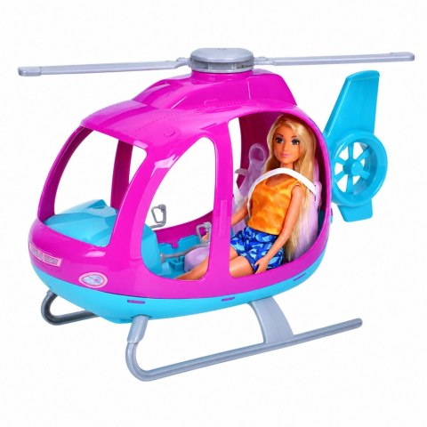 LEAN Toys Zestaw Lalka Anlily Duży Helikopter Ruchome Śmigła Zestaw Fioletowy