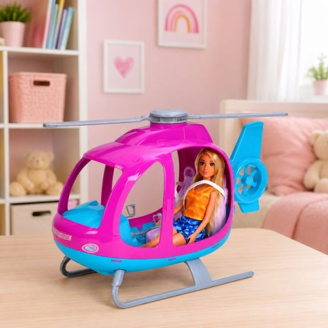 LEAN Toys Zestaw Lalka Anlily Duży Helikopter Ruchome Śmigła Zestaw Fioletowy