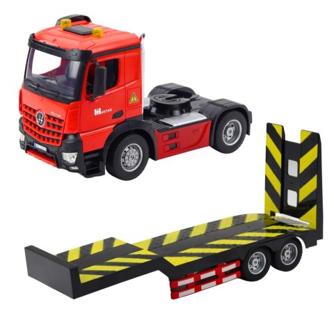 LEAN Toys Zestaw Laweta Zdalnie Sterowana RC Auto Sportowe Osobowe Czerwone 1:16