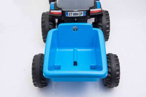 LEAN CARS Traktor Na Akumulator z Przyczepą A009 Niebieski