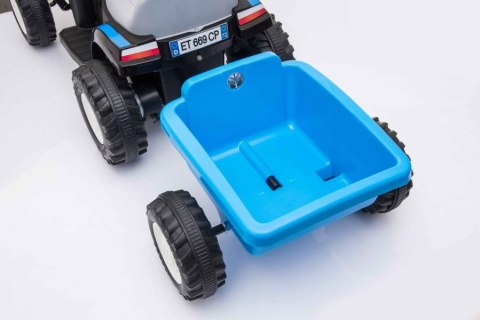 LEAN CARS Traktor Na Akumulator z Przyczepą A009 Niebieski