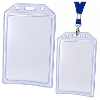 LEAN Etui Na Identyfikator Kartę Legitymację Przeźroczyste Pionowe 10,5 x 6 cm