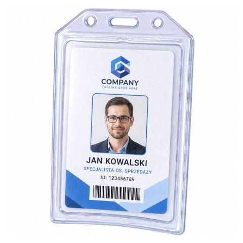 LEAN Etui Na Identyfikator Kartę Legitymację Przeźroczyste Pionowe 10,5 x 6 cm