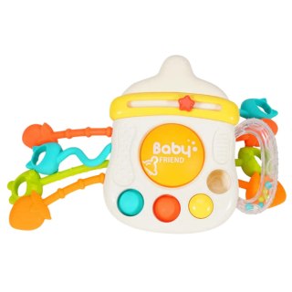 LEAN TOYS Zabawka Sensoryczna Gryzak Grzechotka Dla Malucha Butelka 3W1