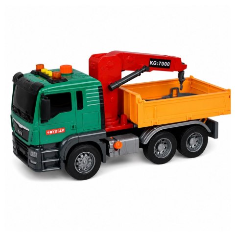 LEAN Toys Ciężarówka z Dźwigiem Kontenery Do Segregacji Śmieci Napęd Światła Dźwięk