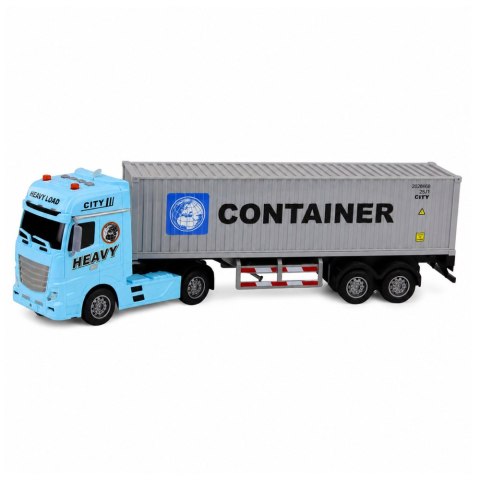 LEAN Toys Ciężarówka z Kontenerem Otwierane Drzwi Światła Dźwięki Niebieska 54 cm