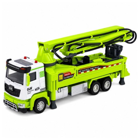 LEAN Toys Ciężarówka z Pompą Do Betonu Napęd Światła Dźwięki Woda Zielona 1:40