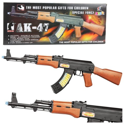 LEAN Toys Karabin Zabawkowy AK-47 Dla Dzieci Światła Dźwięki 68,5 cm