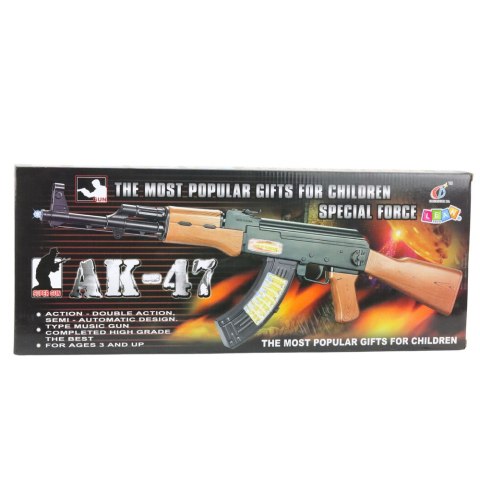 LEAN Toys Karabin Zabawkowy AK-47 Dla Dzieci Światła Dźwięki 68,5 cm
