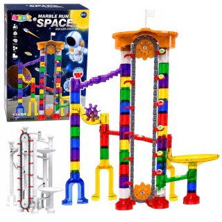 LEAN Toys Klocki Konstrukcyjne Kosmiczny Tor Dla Kulek Tunele Kolorowy 3D 153 el.