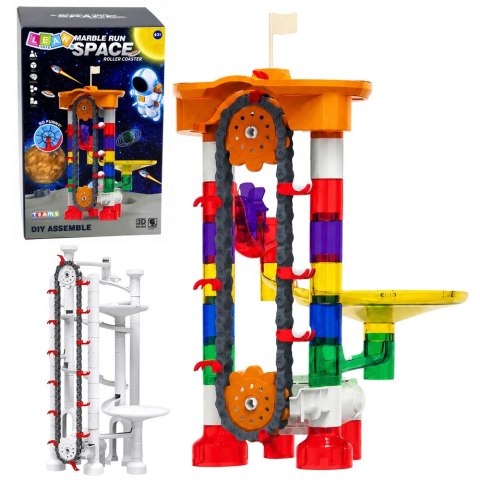 LEAN Toys Klocki Konstrukcyjne Kosmiczny Tor Dla Kulek Tunele Kolorowy 3D 85 el.