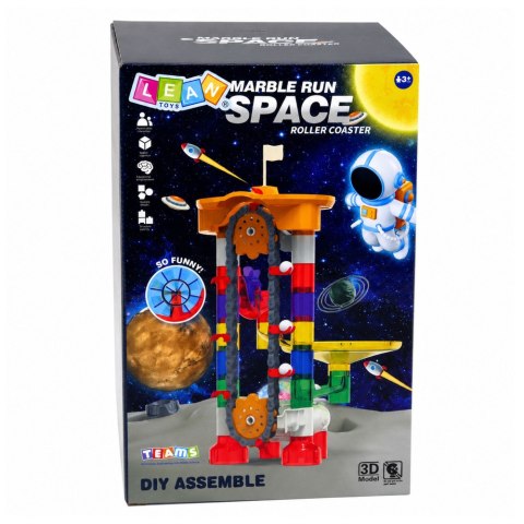 LEAN Toys Klocki Konstrukcyjne Kosmiczny Tor Dla Kulek Tunele Kolorowy 3D 85 el.