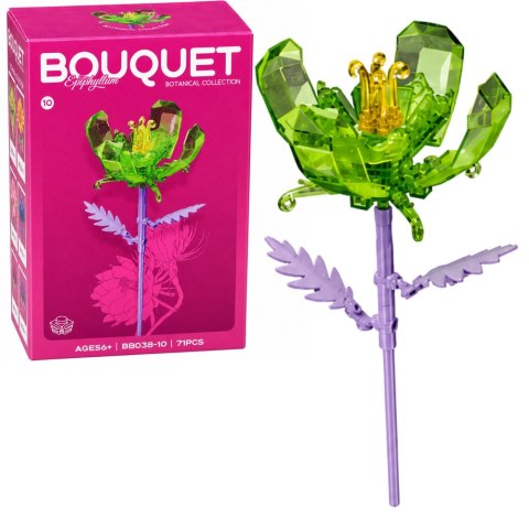 LEAN Toys Klocki Konstrukcyjne Pojedynczy Kwiat Z Łodygą Kolorowy Mix 71-106 El.