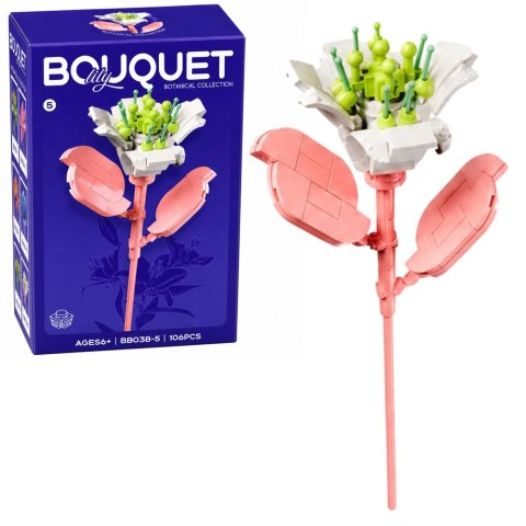 LEAN Toys Klocki Konstrukcyjne Pojedynczy Kwiat Z Łodygą Kolorowy Mix 71-106 El.