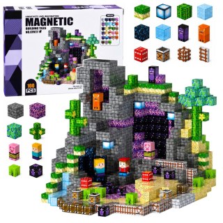 LEAN Toys Klocki Magnetyczne Piksele Sześciany Kostki Pikselowy Świat 100 el.