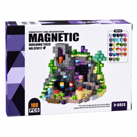LEAN Toys Klocki Magnetyczne Piksele Sześciany Kostki Pikselowy Świat 100 el.