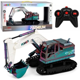 LEAN Toys Koparka Gąsienicowa Zdalnie Sterowana RC Ruchome Ramię Kameleon Światła 1:14
