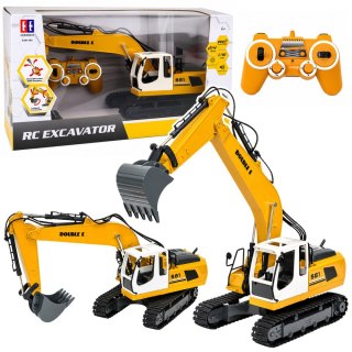 LEAN Toys Koparka Gąsienicowa Zdalnie Sterowana RC Światła Dźwięki Żółta 1:16