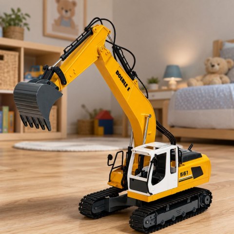 LEAN Toys Koparka Gąsienicowa Zdalnie Sterowana RC Światła Dźwięki Żółta 1:16
