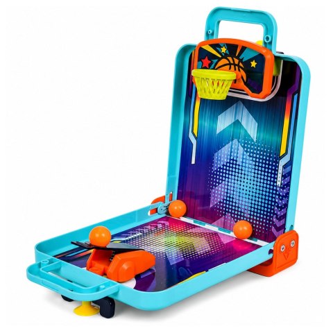 LEAN Toys Mini Gra Zręcznościowa 3w1 Koszykówka Pinball Kręgle Przenośna Walizka