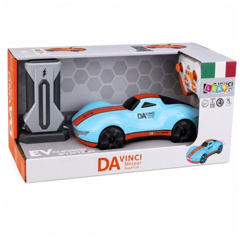 LEAN Toys Nowoczesny Samochód Zdalnie Sterowany RC Stacja Światła Dym Niebieski 1:16