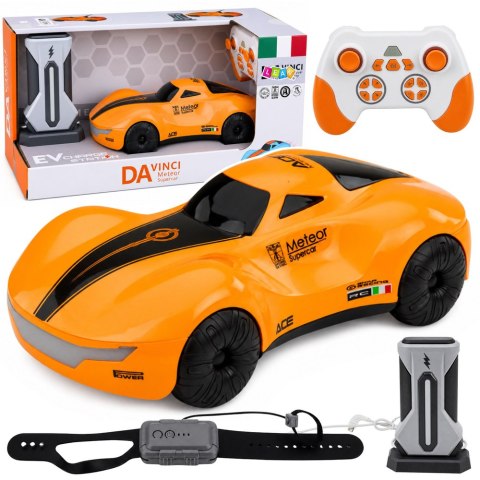 LEAN Toys Nowoczesny Samochód Zdalnie Sterowany RC Stacja Światła Dym Pomarańczowy 1:16