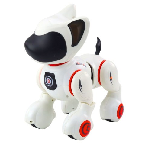 LEAN Toys Piesek Interaktywny Robot Pies Pilot Światło Dźwięk Biały Pomarańczowy