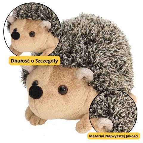 LEAN Toys Pluszowy Jeżyk Maskotka Przytulanka Brązowy 17,5cm
