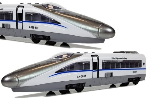 LEAN Toys Pociąg Pendolino z Naciągiem Biały z Dźwiękiem i Światłami