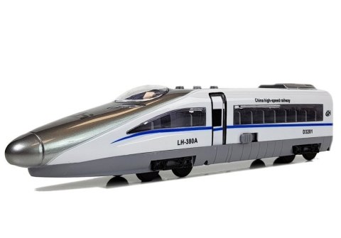 LEAN Toys Pociąg Pendolino z Naciągiem Biały z Dźwiękiem i Światłami