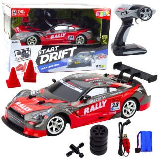 LEAN Toys Samochód Wyścigowy Auto Do Driftu RC Czerwono Czarny 30km/h 1:16