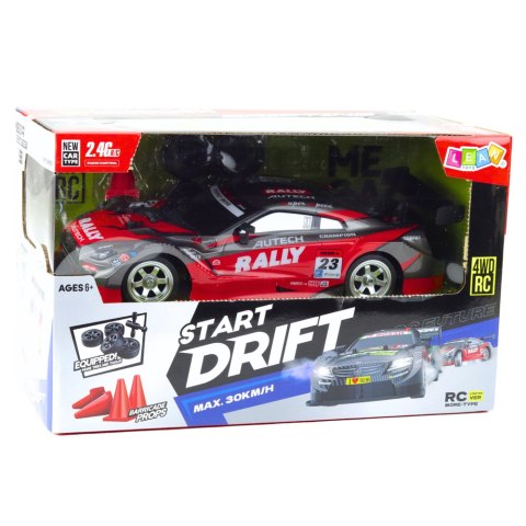 LEAN Toys Samochód Wyścigowy Auto Do Driftu RC Czerwono Czarny 30km/h 1:16