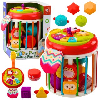 LEAN Toys Walec Kostka Sensoryczna Interaktywna Sorter Światła Dźwięki Kolorowa