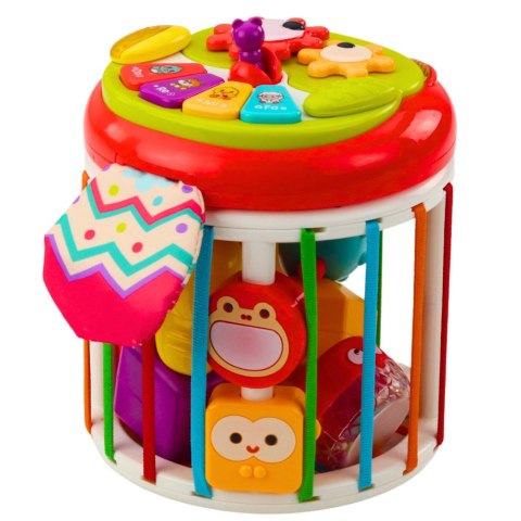 LEAN Toys Walec Kostka Sensoryczna Interaktywna Sorter Światła Dźwięki Kolorowa