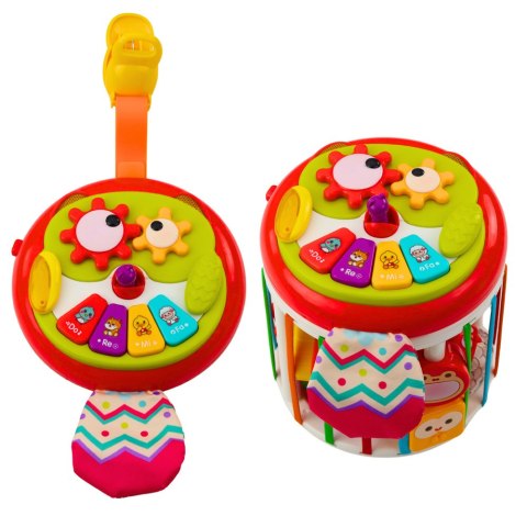 LEAN Toys Walec Kostka Sensoryczna Interaktywna Sorter Światła Dźwięki Kolorowa