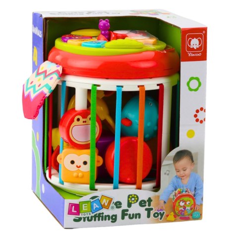 LEAN Toys Walec Kostka Sensoryczna Interaktywna Sorter Światła Dźwięki Kolorowa
