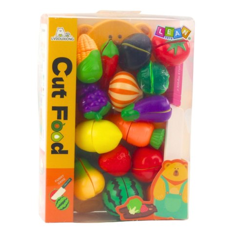LEAN Toys Zestaw Do Krojenia Owoce Warzywa Deska Nóż Akcesoria Edukacyjne Dla Dzieci
