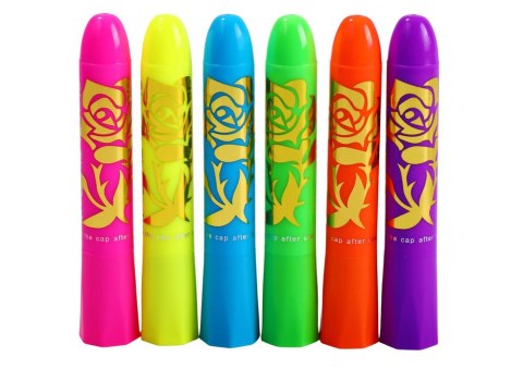 LEAN Toys Zestaw Do Malowania Twarzy Pisaki Kredki Neonowe Fluorescencyjne 6szt