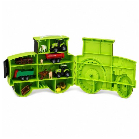 LEAN Toys Zestaw Farma W Traktorze Pojazdy Rolnicze Zwierzęta Figurki Akcesoria 28el.