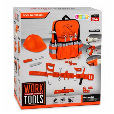 LEAN Toys Zestaw Majsterkowicza Plecak z Narzędziami Wkrętarka Na Baterie Pas
