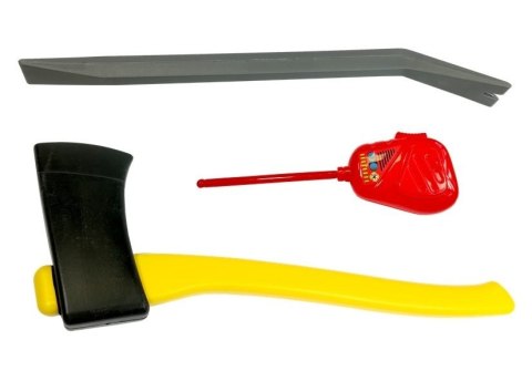 LEAN Toys Zestaw Strażacki Kask Gaśnica Toporek Maska Łom Akcesoria Czerwony