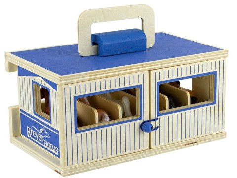 Marka niezdefiniowana Drewniana stajnia +6 figurek koni SKALA 1:32 FARMA Breyer Horses ZA6720