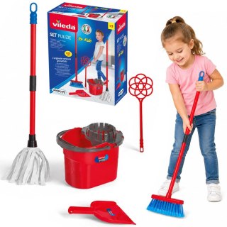 Unogiochi Zestaw do sprzątania Vileda Pulizie dla dzieci Mop, wiadro, miotła ZA6730